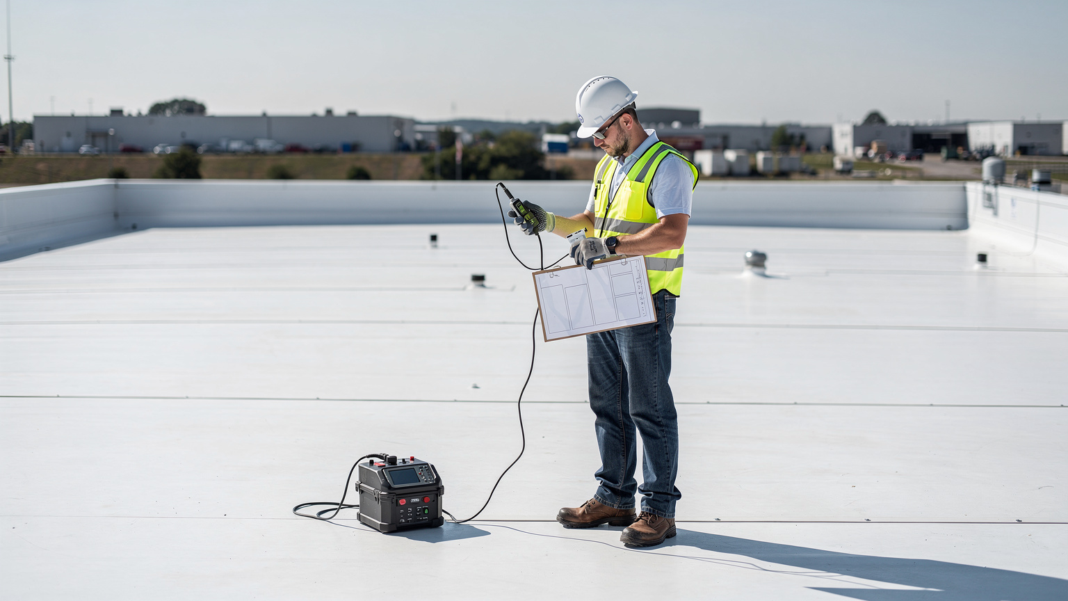BAT-EN-112 cool roof : toiture professionnelle avec revêtement réfléchissant cool roof blanc