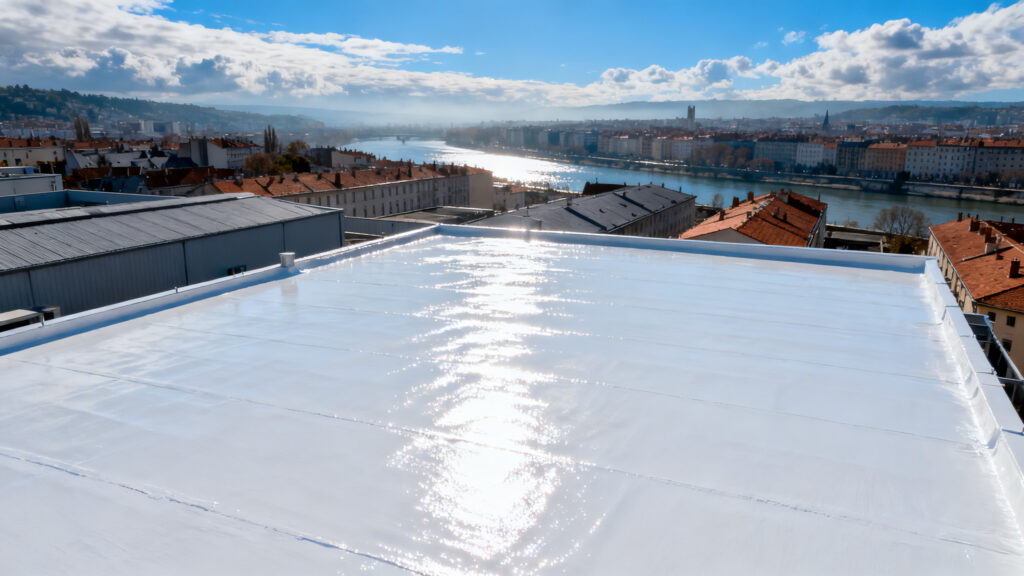 Cool roof Lyon : peinture réfléchissante pour toiture professionnelle
